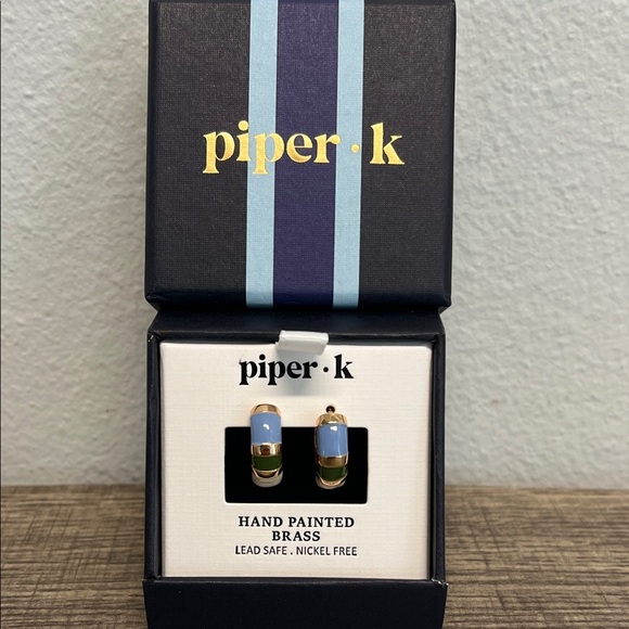 Piper K | Color Block Hoop Earrings - Picture 1 of 8